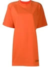 HERON PRESTON FRONT LOGO PATCH OVERSIZED T-SHIRT DRESS