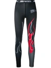VISION OF SUPER FLAME PRINT CROPPED PERFORMANCE LEGGINGS