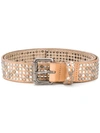 Htc Los Angeles All-over Studded Buckle Belt In Neutrals