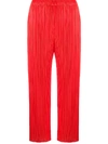 ISSEY MIYAKE CROPPED PLEATED TROUSERS