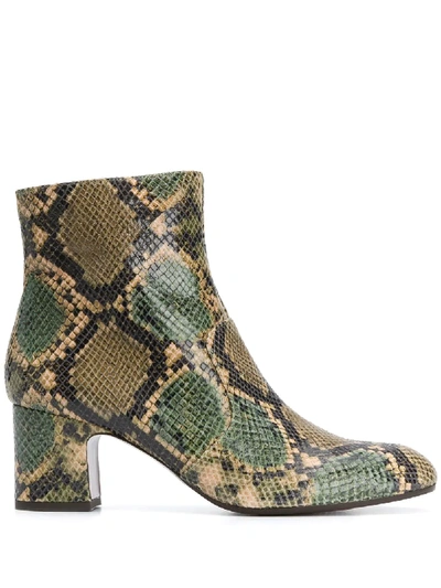 Chie Mihara 65mm Snakeskin Effect Boots In Green