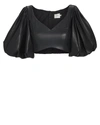 AJE Rebellion Faux Leather Crop Top,060056554544