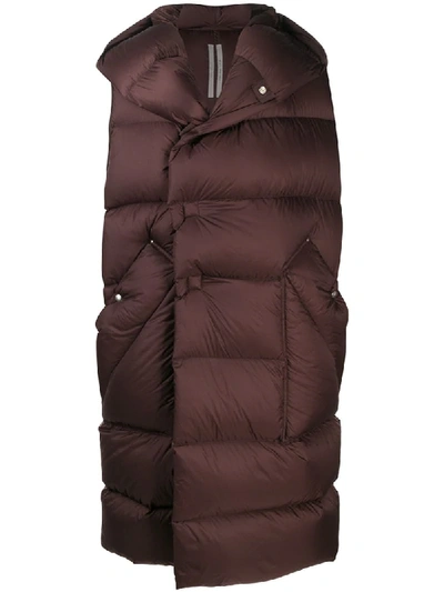 Rick Owens Sleeveless Padded Coat In Red