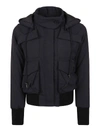 KENZO NYLON BOMBER JACKET IN BLACK FEATURING HOOD