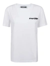 MOSCHINO LOGO EMBROIDERY T-SHIRT IN WHITE