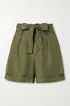 ALEX MILL AVERY BELTED PLEATED LINEN SHORTS
