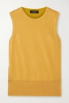 THEORY SILK AND COTTON-BLEND TANK