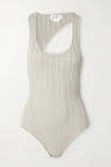 THE LINE BY K ISAURA OPEN-BACK RIBBED-KNIT BODYSUIT