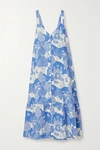 DESMOND & DEMPSEY INDIA PRINTED LINEN NIGHTDRESS