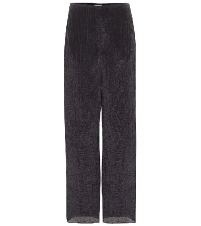 Vince Textured Wide Leg Pull On Pants In Blue