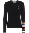 Valentino Intarsia Wool And Cashmere Sweater In Black