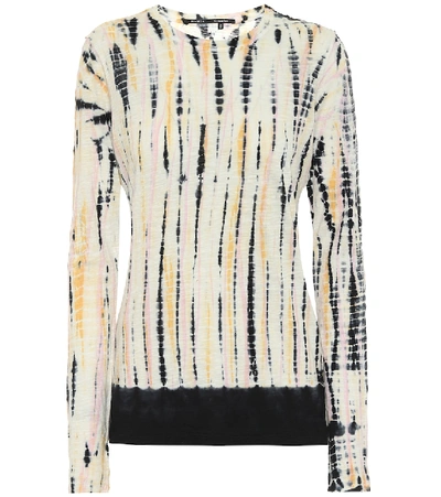 Proenza Schouler Tie-dyed Cotton-jersey Long-sleeved T-shirt In Nude/pink/black/white
