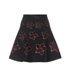 ALAÏA WOOL-BLEND FLORAL KNIT SKIRT,P00495493