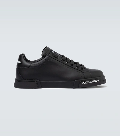 DOLCE & GABBANA PORT LIGHT LEATHER SNEAKERS,P00464646