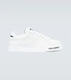 Dolce & Gabbana Leather Sneakers With Lateral Logo Patch In White