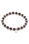 Gorjana Power Stone Stretch Bracelet In Energy/ Garnet/ Silver