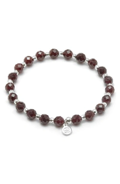Gorjana Power Stone Stretch Bracelet In Energy/ Garnet/ Silver