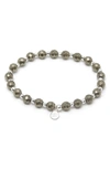 Gorjana Power Stone Stretch Bracelet In Strengthy/ Pyrite/ Silver