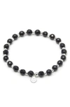 Gorjana Power Stone Stretch Bracelet In Protection/ Black Onyx/ Silver