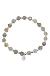 Gorjana Power Stone Stretch Bracelet In Balance/ Labradorite/ Silver