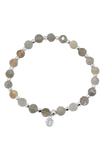 Gorjana Power Stone Stretch Bracelet In Balance/ Labradorite/ Silver
