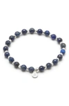 Gorjana Power Stone Stretch Bracelet In Wisdom/ Lapis/ Silver