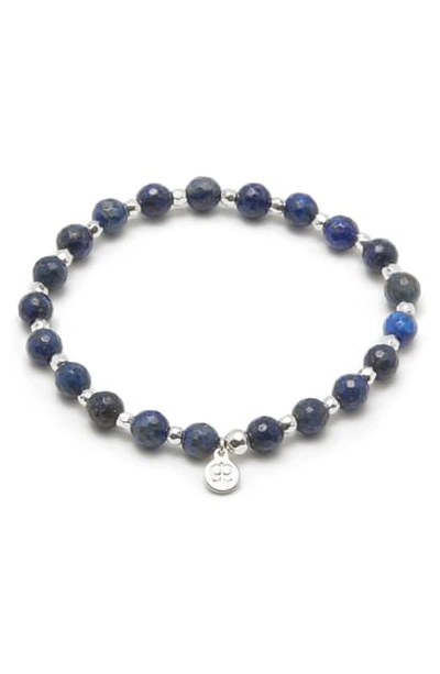 Gorjana Power Stone Stretch Bracelet In Wisdom/ Lapis/ Silver