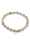 Gorjana Power Stone Stretch Bracelet In Balance/ Labradorite/ Gold