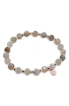 Gorjana Power Stone Stretch Bracelet In Balance/ Labradorite/ Rose