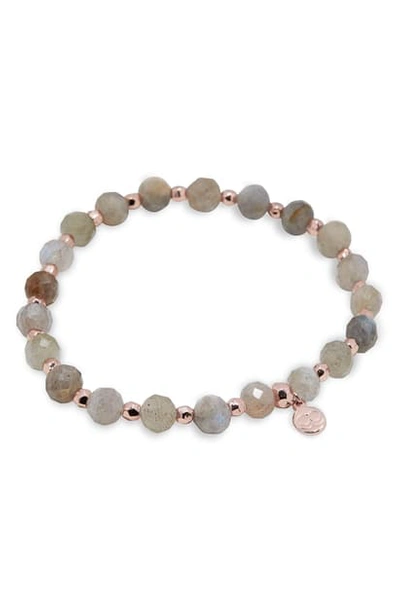 Gorjana Power Stone Stretch Bracelet In Balance/ Labradorite/ Rose
