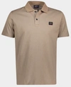 Paul & Shark Organic Cotton Piqué Polo With Iconic Badge In Beige