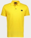 Paul & Shark Organic Cotton Piqué Polo With Iconic Badge In Yellow