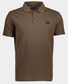 Paul & Shark Organic Cotton Piqué Polo With Iconic Badge In Dark Military Green