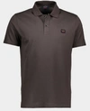 Paul & Shark Organic Cotton Piqué Polo With Iconic Badge In Dark Brown