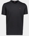 Paul & Shark Logo Plaque Cotton T-shirt In Black
