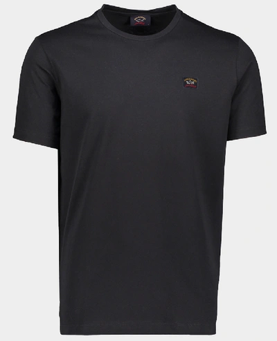 Paul & Shark Logo Plaque Cotton T-shirt In Black