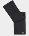 Paul & Shark Wool Scarf With Iconic Badge In Black