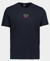 Paul & Shark T-shirt Aus Bio-baumwolle Mit 3 Farben Paul&shark Logo In Blue