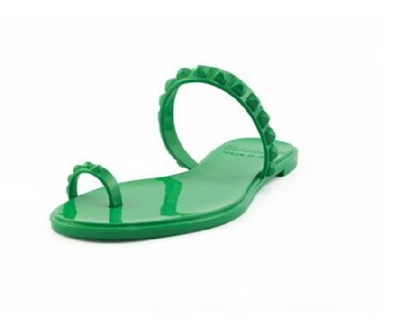 Carmen Sol Maria Flat Sandal In Green