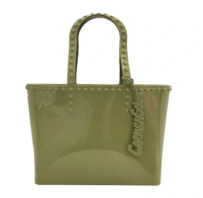 Carmen Sol Seba Stars Mid Tote In Olive Green