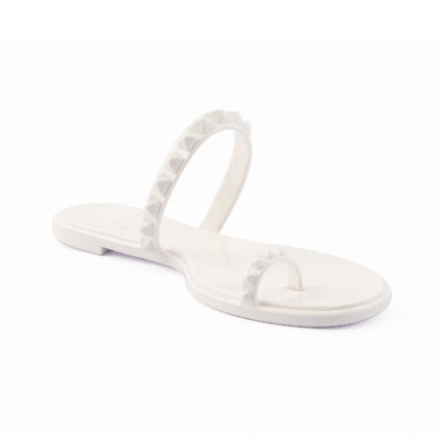 Carmen Sol Maria Flat Jelly Sandals In White