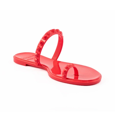 Carmen Sol Maria Flat Jelly Sandals In Red