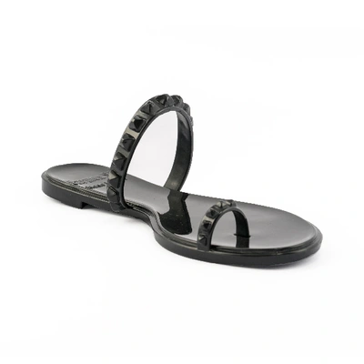 Carmen Sol Maria Flat Jelly Sandals In Black