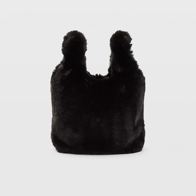 Club Monaco Hat Attack Faux Fur Bag In Black