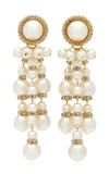 ALESSANDRA RICH GOLD-TONE FAUX PEARL AND CRYSTAL CLIP EARRINGS,822139