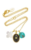 LIZZIE FORTUNATO BLACK OASIS GOLD-PLATED MULTI-STONE  NECKLACE,825253