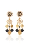 DOLCE & GABBANA CHARMS GOLD-PLATED AND GLASS CLIP EARRINGS,821744
