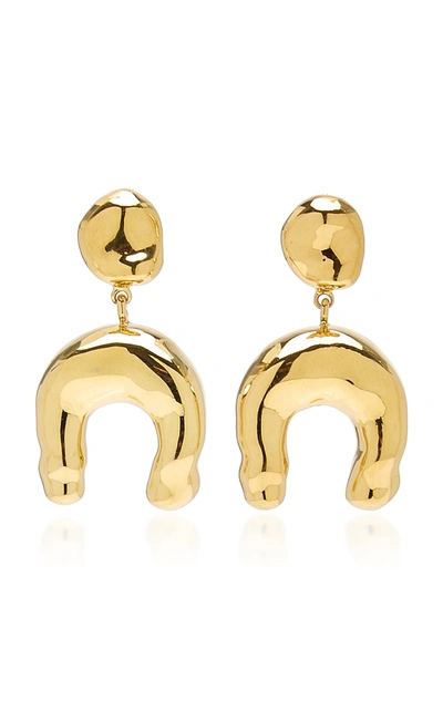 Agmes Women's Wishbone Gold Vermeil Drop Earrings