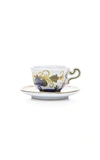 MODA DOMUS SET-OF-FOUR CARNATION TEACUPS AND SAUCERS,763275