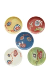 ARJUMAND'S WORLD SET-OF-FIVE PRINTED CERAMIC DINNER PLATES,761720